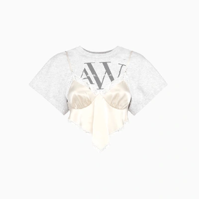 Shop Alexander Wang Cami Hybrid T-shirt 1wc1201301 In Ivory