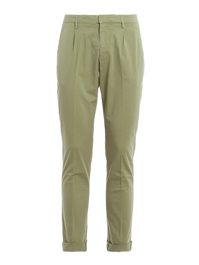 Dondup Gaubert - Slim-fit Gabardine Trousers In Green