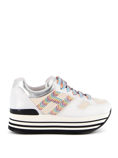 Shop Hogan Maxi H222 Multicolour Strass H Sneakers In White
