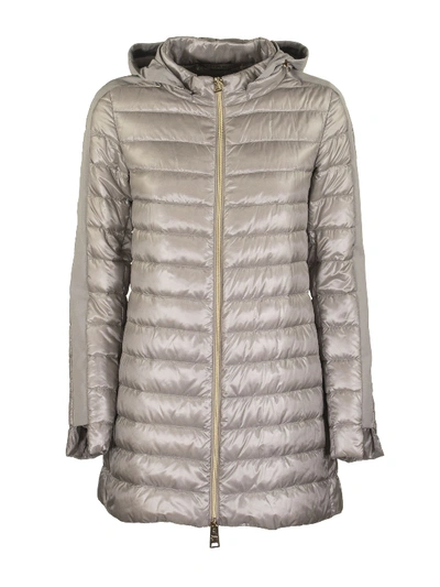 Shop Herno Detachable Hood Light Padded Coat In Grey