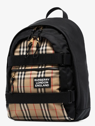 Shop Burberry Medium Vintage Check Nevis Backpack In Black