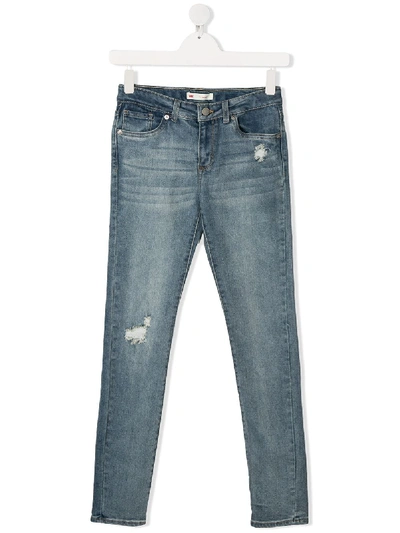 Shop Levi's Teen Distressed Jeans In Blue