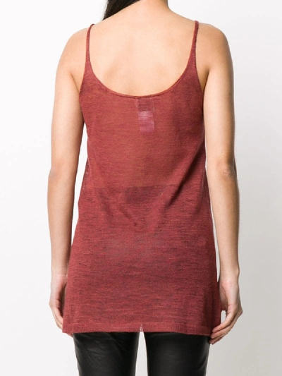 Shop Alysi Semi-sheer Scoop Neck Vest Top In Red