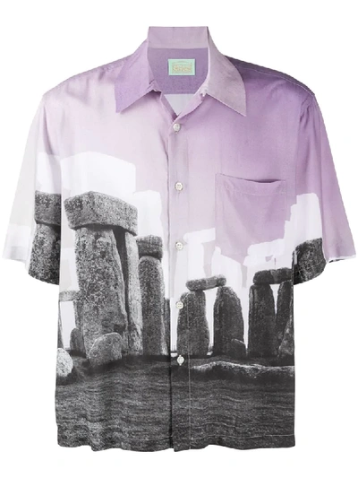 Shop Aries Stonehenge Print Shirt In Purple