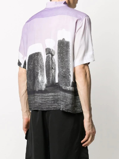 Shop Aries Stonehenge Print Shirt In Purple