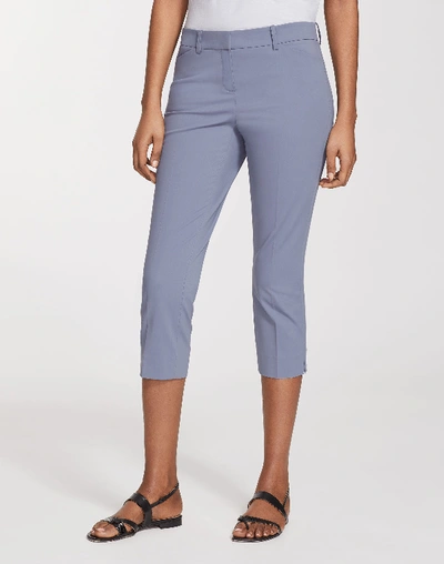 Shop Lafayette 148 Petite Fundamental Bi-stretch Manhattan Skinny Capri In Bluestone