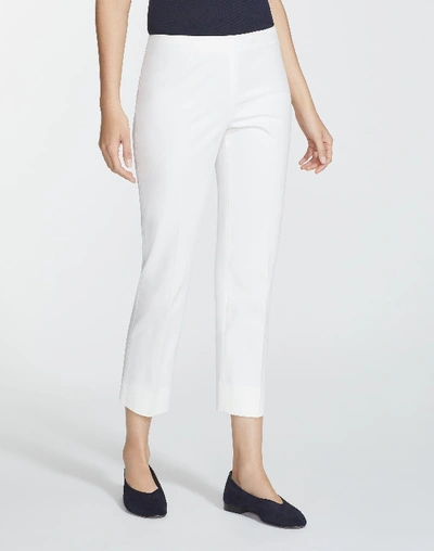 Shop Lafayette 148 Fundamental Bi-stretch Cropped Bleecker Pant In White