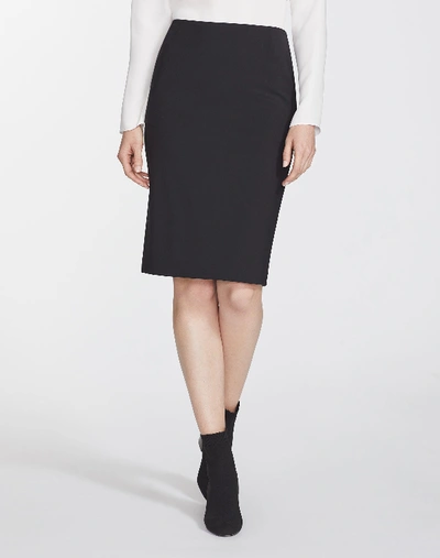 Shop Lafayette 148 Italian Stretch Wool Modern Slim Skirt In Black