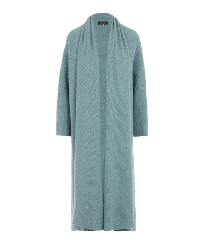 Shop Eskandar Shawl Collar Long Cardigan In Jade