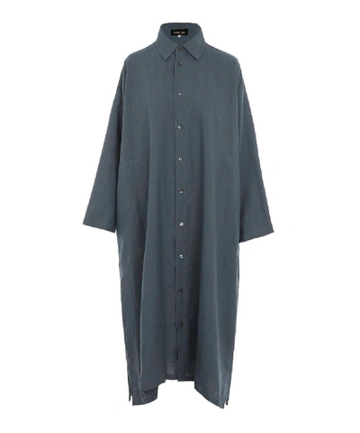 Shop Eskandar A-line Linen Shirt-dress In Blue