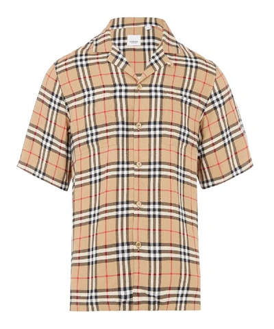 Shop Burberry Vintage Check Twill Shirt In Beige