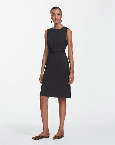 Shop Lafayette 148 Italian Stretch Wool Suzanne Dress In Black