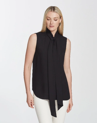 Shop Lafayette 148 Silk Double Georgette Joel Blouse In Black