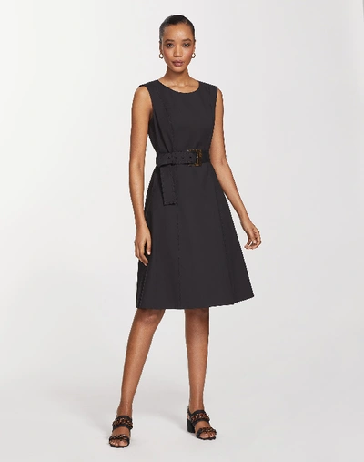 Shop Lafayette 148 Petite Fundamental Bi-stretch Leslie Dress In Black