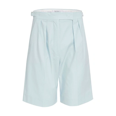 Shop Max Mara Safari Shorts In Light Blue