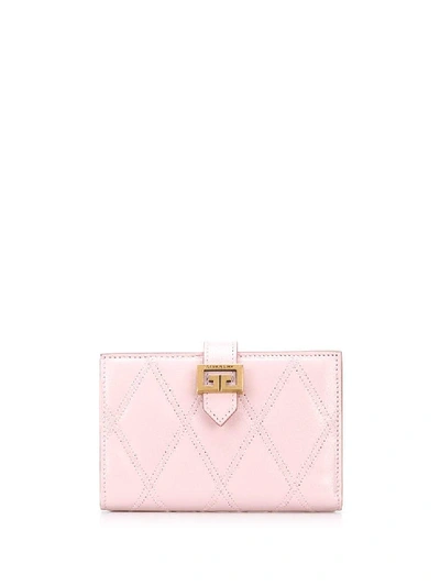 Shop Givenchy Gv3 Diamond Quilted Wallet In Pink