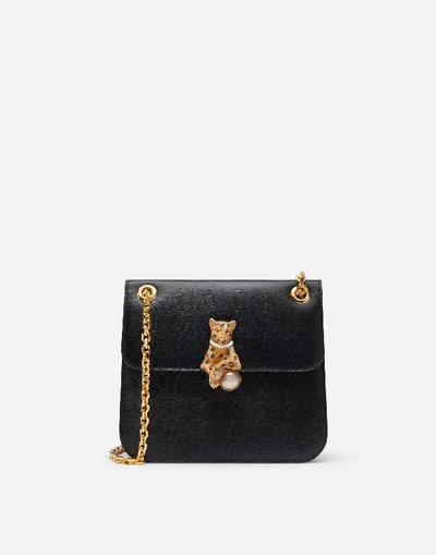 Shop Dolce & Gabbana Medium Jungle Bag In Calfskin With Bejeweled Closure