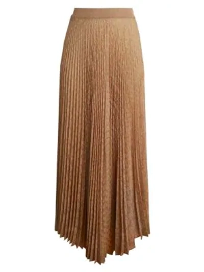 Shop Missoni Pleated Lurex Maxi Skirt In Gold