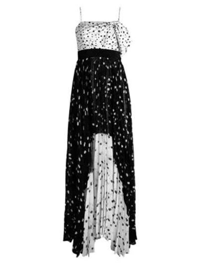 Shop Silvia Tcherassi Salgar Tiered Dotted Gown In Black
