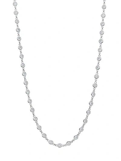 Shop Nephora By The Yard 14k White Gold & Diamond Bezel Necklace