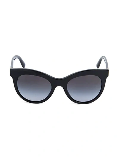 Shop Dolce & Gabbana 51mm Cat Eye Sunglasses In Black Red