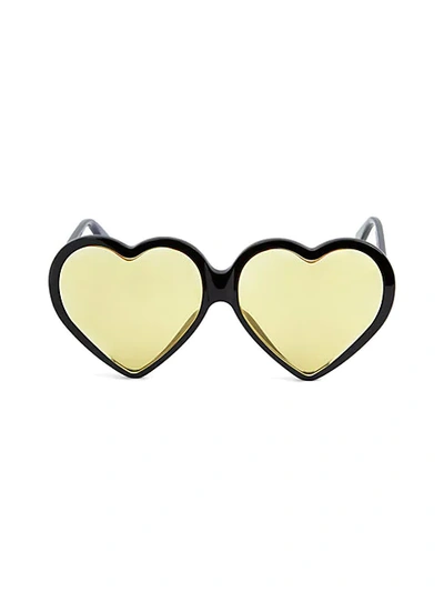 Shop Gucci Novelty 62mm Heart Sunglasses In Black