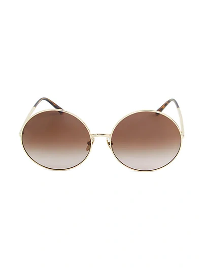 Shop Dolce & Gabbana 63mm Round Sunglasses In Gold