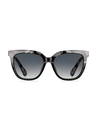 Shop Kate Spade Kahli 53mm Rectangular Sunglasses In Black
