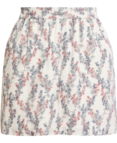 Shop Bcbgmaxazria Floral-print Woven Shorts In Gardenia - Sml Str