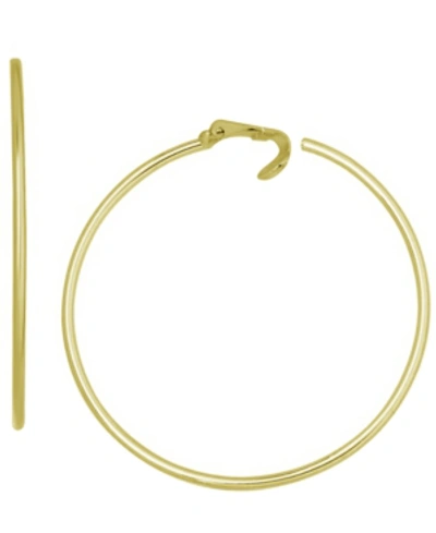 Shop Essentials Silver Plated Large Clip-on Hoop Earrings, 2.16" In Gold