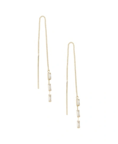 Shop Ettika Crystal Baguette Threader Earrings In Gold