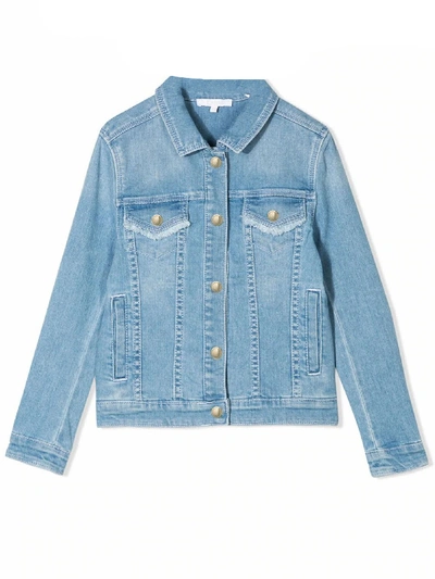 Shop Chloé Blue Stretch Cotton Denim Jacket