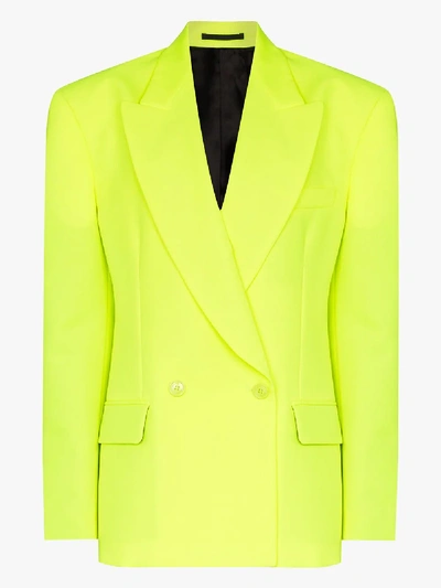 Shop Vetements Double-breasted Fluorescent Blazer In Yellow