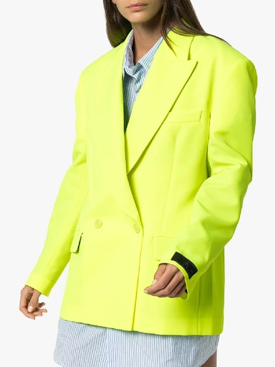 Shop Vetements Double-breasted Fluorescent Blazer In Yellow