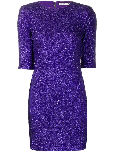 Shop Alice And Olivia Inka Sequin Mini Dress In Purple