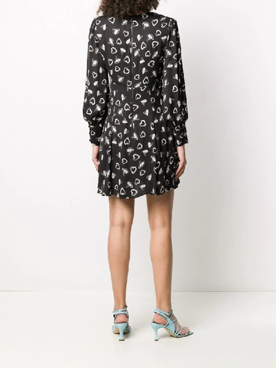 Shop Alice And Olivia Elia Heart Print Dress In Black