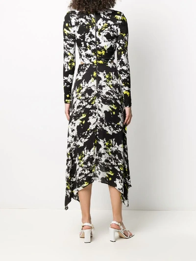 Shop Alice And Olivia Abstract Print Cut-out Dress In Black