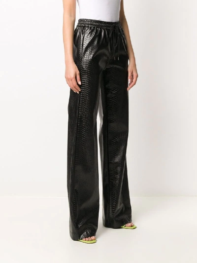 Shop N°21 Crocodile-embossed Track Pants In Black