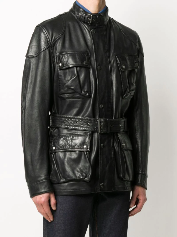 Belstaff Trialmaster Panther Leather Jacket Black ModeSens