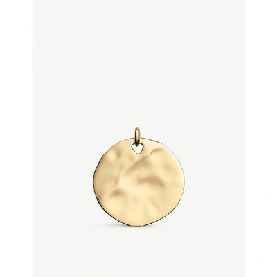 Shop Monica Vinader Ziggy Hammered 18ct Yellow-gold Vermeil And Sterling Silver Pendant Charm