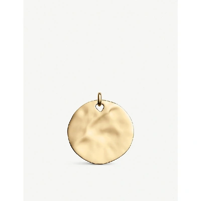 Monica Vinader Ziggy Hammered 18ct Yellow-gold Vermeil And Sterling Silver Pendant Charm In Gold