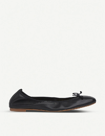 Shop Lk Bennett Trilly Leather Ballerina Flats In Bla-black