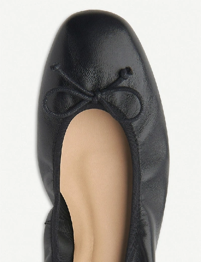 Shop Lk Bennett Trilly Leather Ballerina Flats In Bla-black