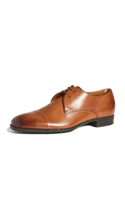 Shop Hugo Boss Kensington Derby Shoes In Medium Brown