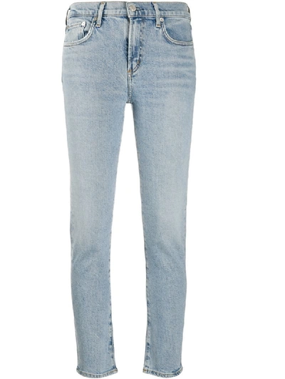 Shop Agolde Toni Cropped Jeans In Blue