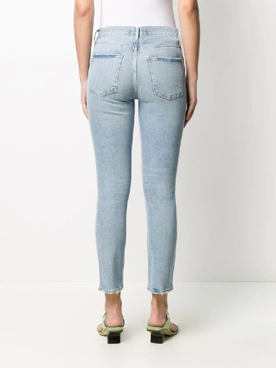 Shop Agolde Toni Cropped Jeans In Blue