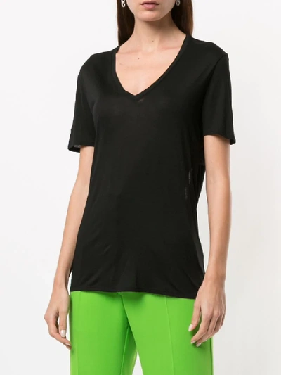 Shop Helmut Lang Slash Back Jersey T-shirt In Black