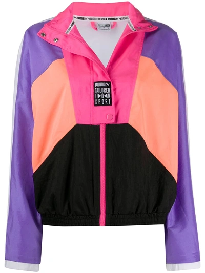 Shop Puma Panelled Logo Track Jacket In Pink