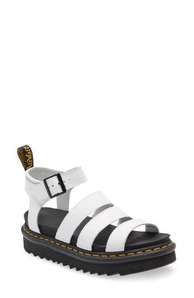 Shop Dr. Martens' Blaire Sandal In White Hydro Leather