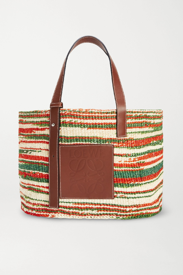 woven raffia tote